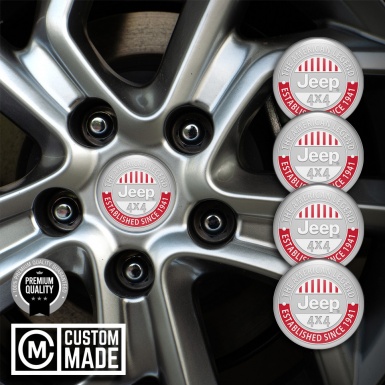 Jeep Emblems for Center Wheel Caps Grey Fill American Legend Design