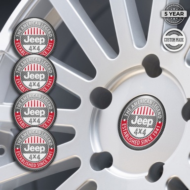 Jeep Wheel Stickers for Center Caps Carbon Color American Legend Variant