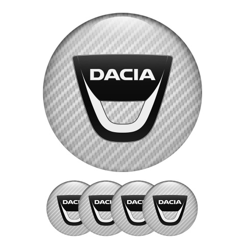 Dacia Domed Stickers Wheel Center Cap Matrix Carbon Badge