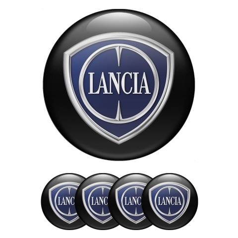 Lancia Wheel Emblem for Center Caps Black Classic Logo Design