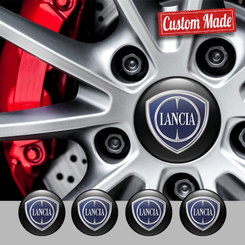 Lancia Wheel Emblem for Center Caps Black Classic Logo Design