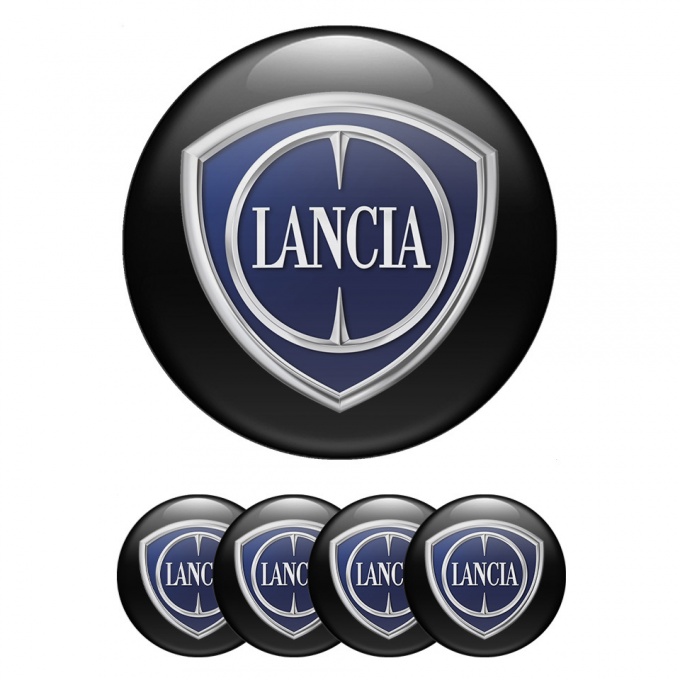 Lancia Wheel Emblem for Center Caps Black Classic Logo Design
