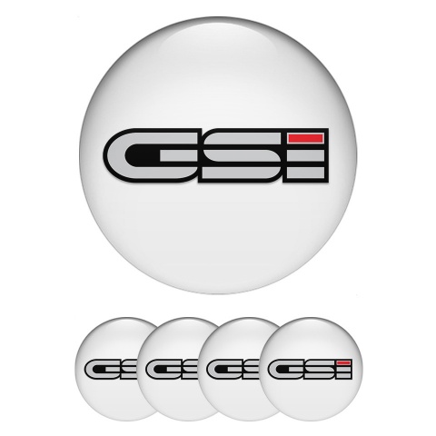 Opel GSI Emblem for Wheel Center Caps White Base Grey Logo Edition