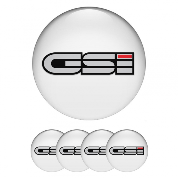 Opel GSI Emblem for Wheel Center Caps White Base Grey Logo Edition