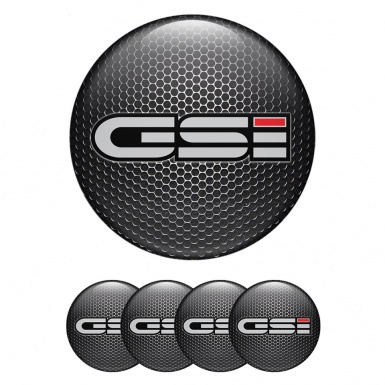 Opel GSI Center Caps Wheel Emblem Dark Grate Ashy Logo Design