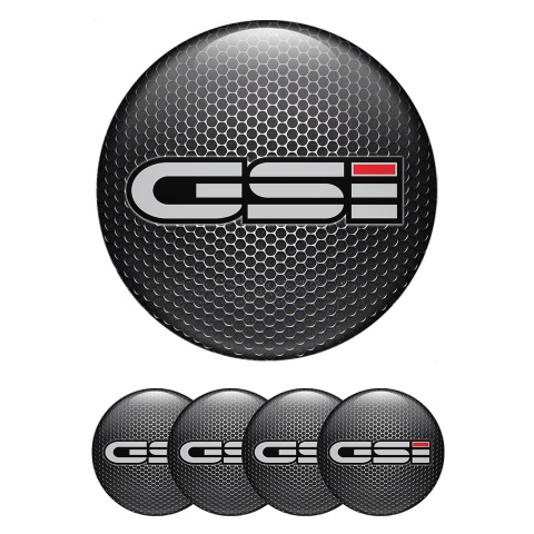 Opel GSI Center Caps Wheel Emblem Dark Grate Ashy Logo Design
