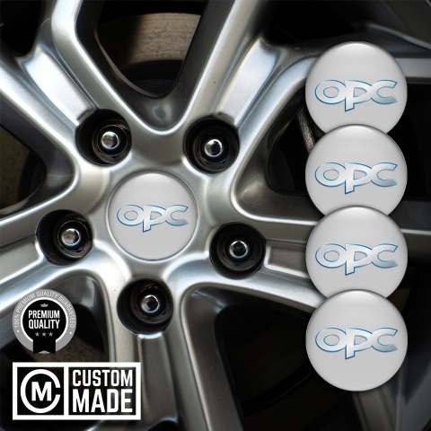 Opel OPC Wheel Emblem for Center Caps Grey Background Silver Logo