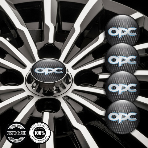 Opel OPC Emblem for Wheel Center Caps Metal Grate Blue Outline