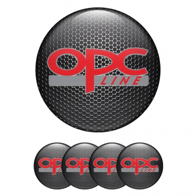 Opel Domed Stickers for Wheel Center Caps Dark Grate Red OPC Line
