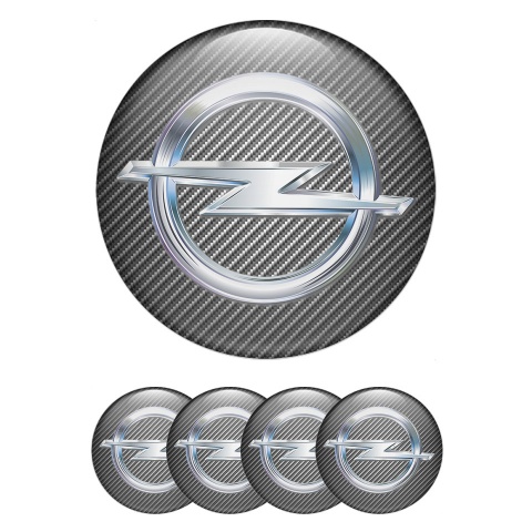 Opel Wheel Emblem for Center Caps Carbon Fiber Classic Chrome Logo