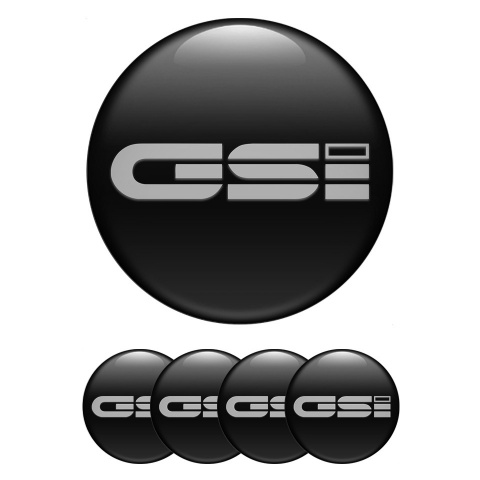 Opel GSI Stickers for Wheels Center Caps Black Base Monochrome Logo