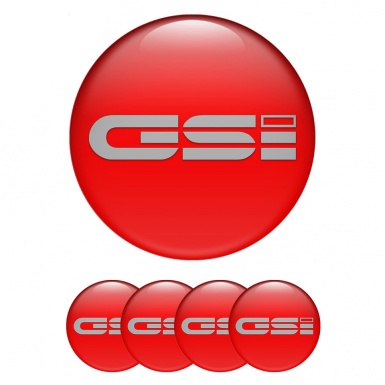 Opel GSI Center Wheel Caps Stickers Red Base Monochrome Logo