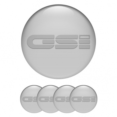 Opel GSI Wheel Stickers for Center Caps Grey Fill Monochrome Badge