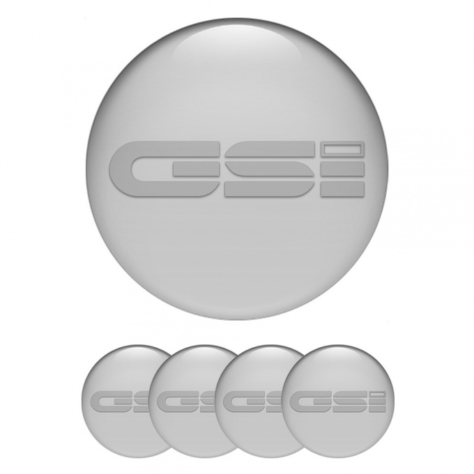 Opel GSI Wheel Stickers for Center Caps Grey Fill Monochrome Badge