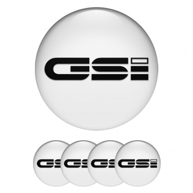 Opel GSI Emblem for Wheel Center Caps White Background Black Logo
