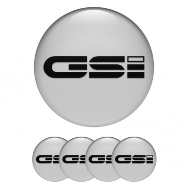 Opel GSI Emblems for Center Wheel Caps Grey Fill Black Edition