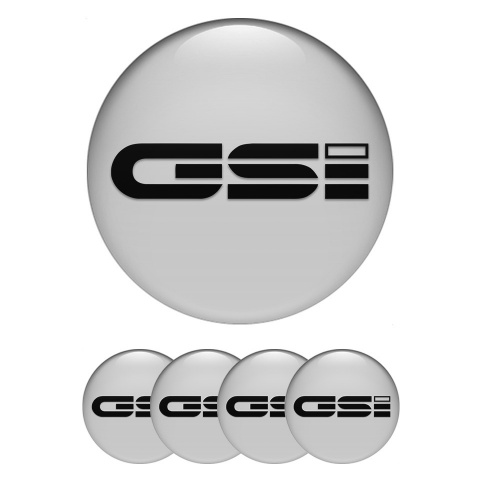 Opel GSI Emblems for Center Wheel Caps Grey Fill Black Edition