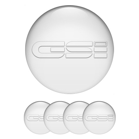 Opel GSI Domed Stickers for Wheel Center Caps White Base Transparent Logo