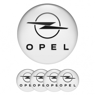 Opel Emblems for Center Wheel Caps White Base Classic Dark Logo