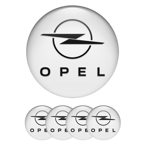 Opel Emblems for Center Wheel Caps White Base Classic Dark Logo
