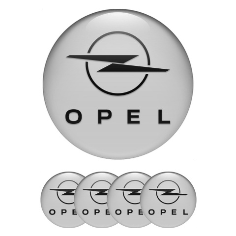 Opel Silicone Stickers for Center Wheel Caps Grey Fill Dark Logo