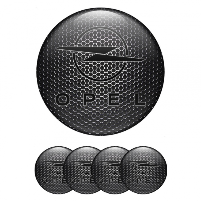 Opel Wheel Emblem for Center Caps Steel Mesh Dark Logo Edition