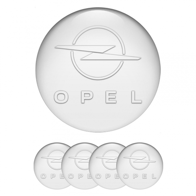 Opel Emblem for Wheel Center Caps White Fill Transparent Logo