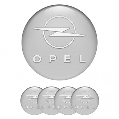 Opel Wheel Stickers for Center Caps Grey Background White Edition