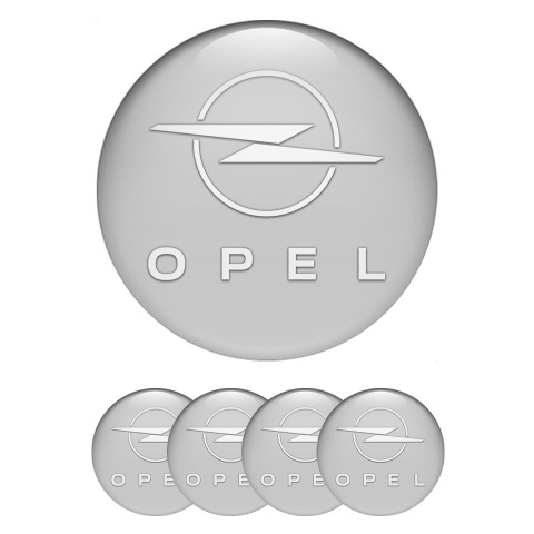 Opel Wheel Stickers for Center Caps Grey Background White Edition