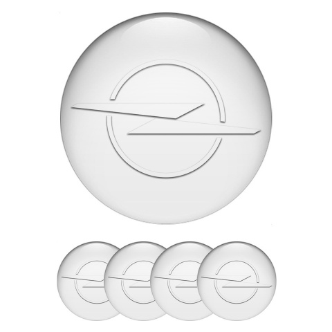 Opel Wheel Emblem for Center Caps White Fill Transparent Blitz Logo