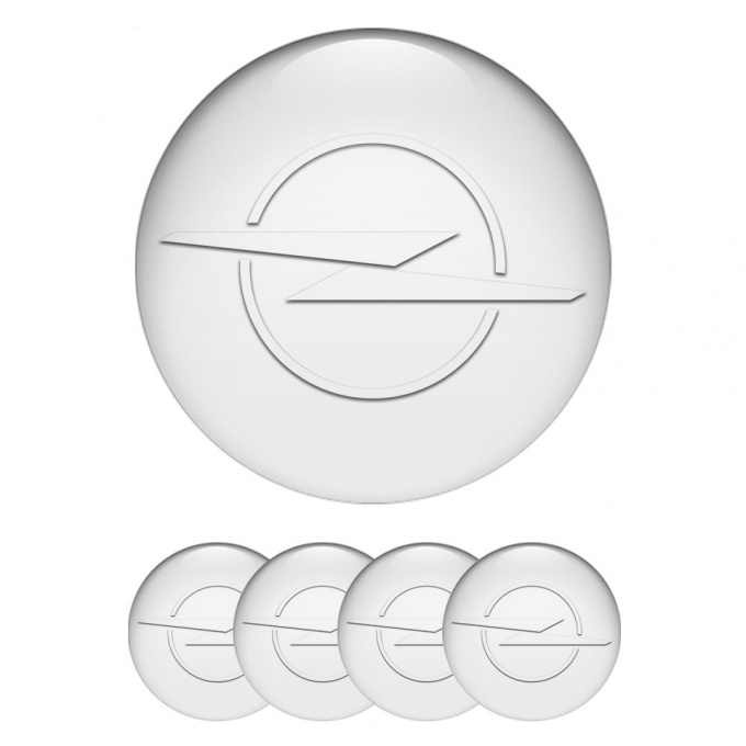 Opel Wheel Emblem for Center Caps White Fill Transparent Blitz Logo