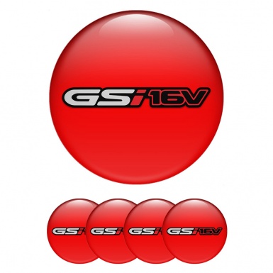 Opel GSI Emblems for Center Wheel Caps Red Fill 16v Sport Variant