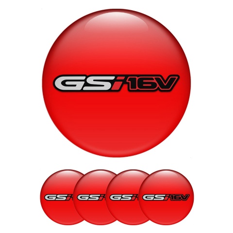 Opel GSI Emblems for Center Wheel Caps Red Fill 16v Sport Variant