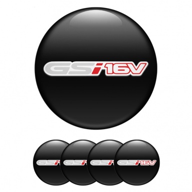 Opel GSI Domed Stickers for Wheel Center Caps Black White Sport Logo