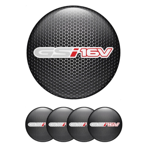 Opel GSI Emblems for Center Wheel Caps Steel Grate White Sport Variant