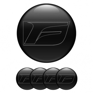 Lexus F Wheel Stickers for Center Caps Black Base Dark Sport Logo