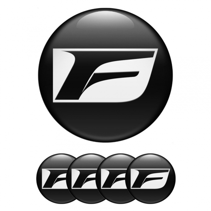 Lexus F Center Wheel Caps Stickers Black Base White Sport Series