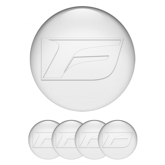 Lexus F Emblems for Center Wheel Caps Pearl Base White Sport Series
