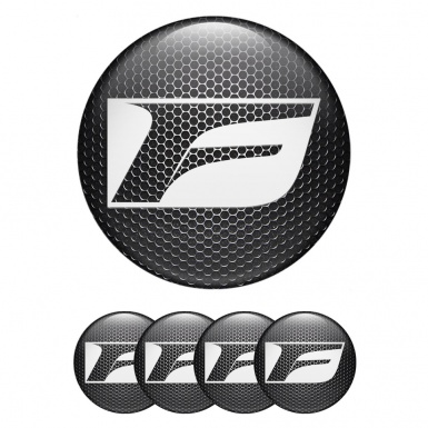 Lexus F Wheel Emblem for Center Caps Steel Grate White Logo