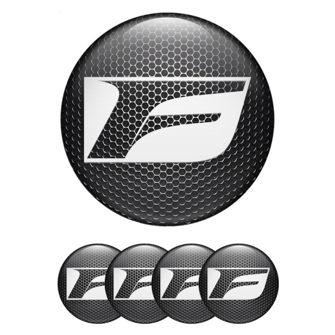 Lexus F Wheel Emblem for Center Caps Steel Grate White Logo