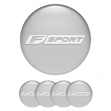 Lexus F Sport Emblems for Center Wheel Caps Grey White Dense Logo