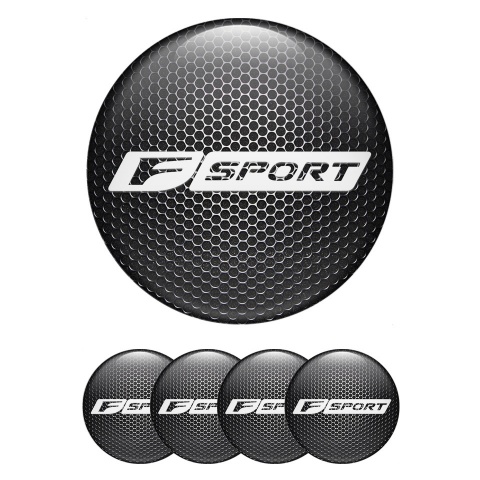 Lexus F Sport Center Caps Wheel Emblem Steel Mesh White Dense Logo