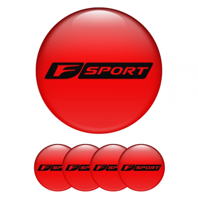 Lexus F Sport Emblem for Wheel Center Caps Red Black Dense Logo