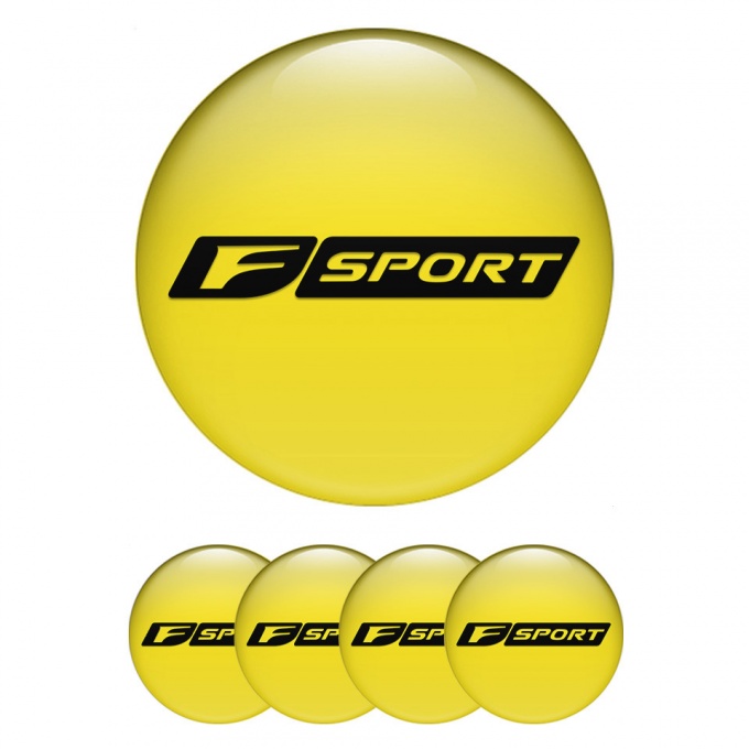 Lexus F Sport Emblem for Center Wheel Caps Yellow Black Dense Logo