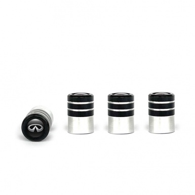 Infiniti Valve Caps 4 pcs Black Silicone Sticker 3D Logo