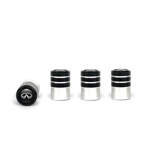 Infiniti Valve Caps 4 pcs Black Silicone Sticker 3D Logo