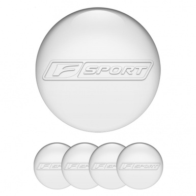 Lexus F Center Caps Wheel Emblem White White Outline Sport Edition