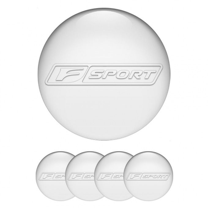Lexus F Center Caps Wheel Emblem White White Outline Sport Edition