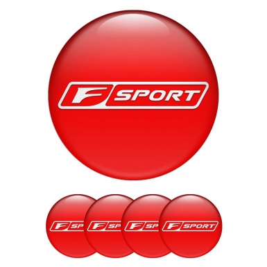 Lexus F Stickers for Center Wheel Caps Red White Outline Sport Edition