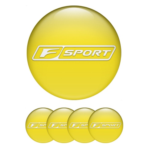 Lexus F Wheel Emblem for Center Caps Yellow White Outline Sport Edition